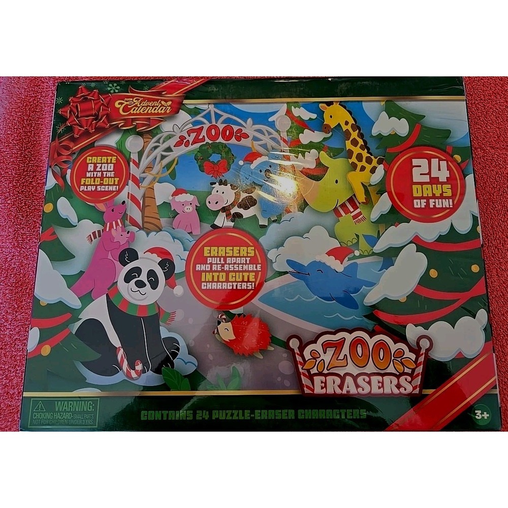 Advent Calendar Erasers Create A Zoo‎ With Fold Out Pieces